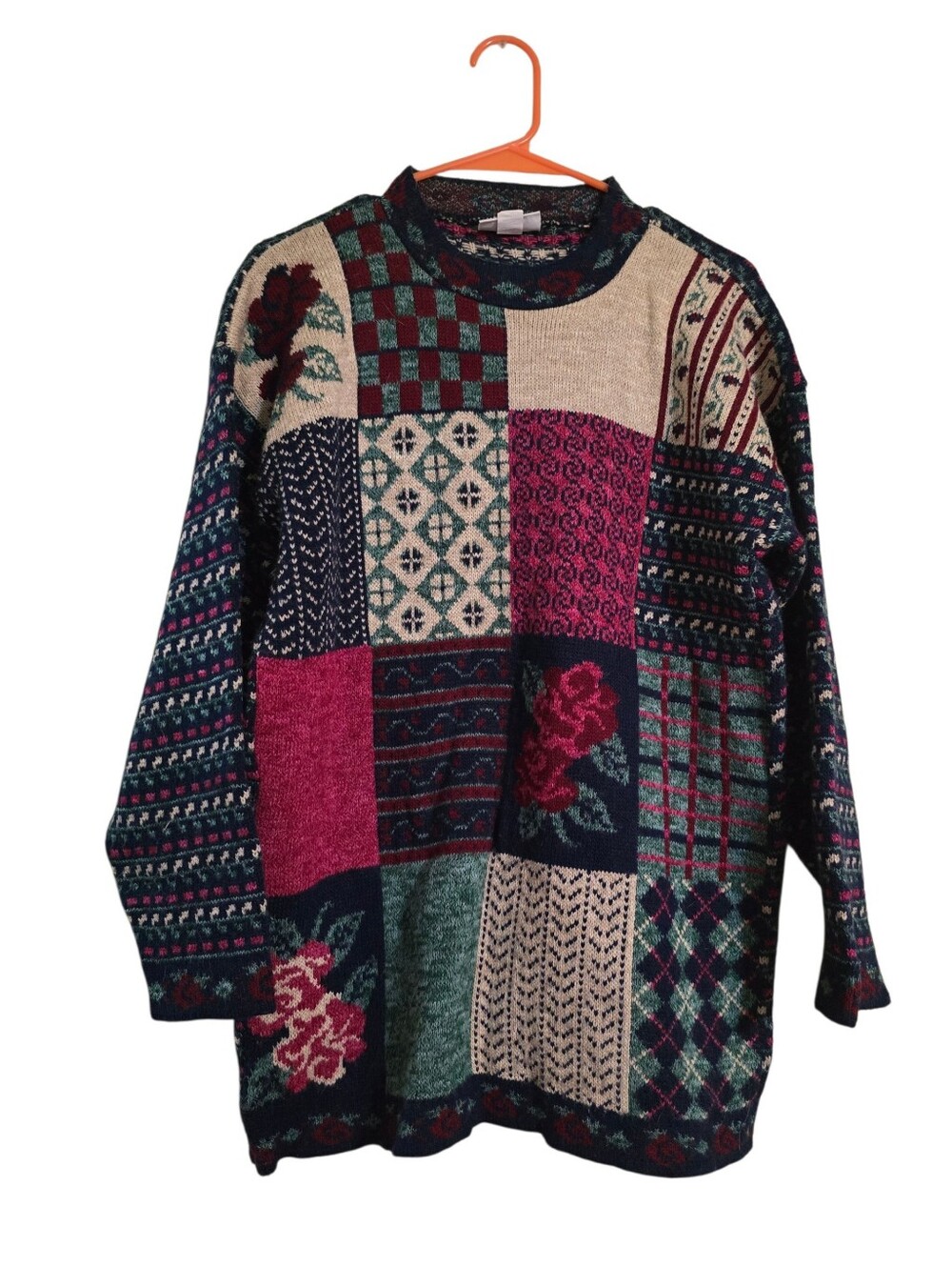 Vintage | Cottagecore Patchwork Floral Crewneck Sweater